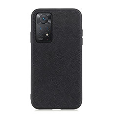 Soft Luxury Leather Snap On Case Cover B03H for Xiaomi Redmi Note 11 Pro 4G Black