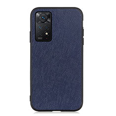 Soft Luxury Leather Snap On Case Cover B03H for Xiaomi Redmi Note 11 Pro 5G Blue