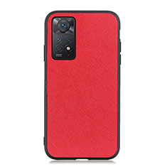 Soft Luxury Leather Snap On Case Cover B03H for Xiaomi Redmi Note 11 Pro 5G Red