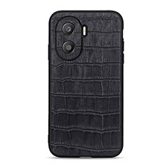 Soft Luxury Leather Snap On Case Cover B04H for Huawei Honor X40i 5G Black