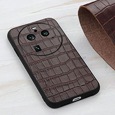 Soft Luxury Leather Snap On Case Cover B04H for Oppo Find X6 5G Brown