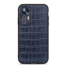 Soft Luxury Leather Snap On Case Cover B04H for Xiaomi Mi 12 5G Blue