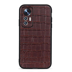 Soft Luxury Leather Snap On Case Cover B04H for Xiaomi Mi 12 Pro 5G Brown