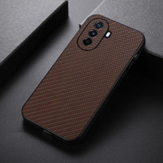 Soft Luxury Leather Snap On Case Cover B05H for Huawei Enjoy 50 Brown