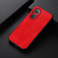 Soft Luxury Leather Snap On Case Cover B05H for Huawei Honor 50 SE 5G Red