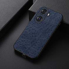 Soft Luxury Leather Snap On Case Cover B05H for Huawei Honor 60 5G Blue