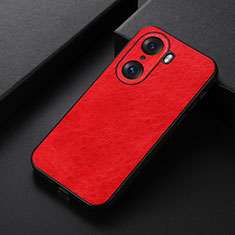 Soft Luxury Leather Snap On Case Cover B05H for Huawei Honor 60 5G Red