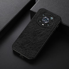 Soft Luxury Leather Snap On Case Cover B05H for Huawei Honor Magic4 Pro 5G Black