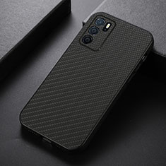 Soft Luxury Leather Snap On Case Cover B05H for Oppo A54s Black