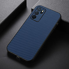 Soft Luxury Leather Snap On Case Cover B05H for Oppo A54s Blue