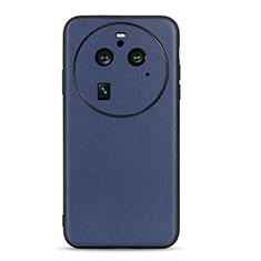 Soft Luxury Leather Snap On Case Cover B05H for Oppo Find X6 Pro 5G Blue