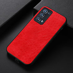 Soft Luxury Leather Snap On Case Cover B05H for Oppo Reno6 Pro 5G Red