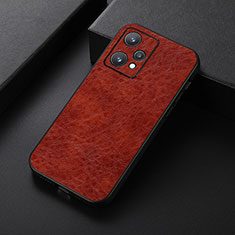 Soft Luxury Leather Snap On Case Cover B05H for Realme 9 5G Brown