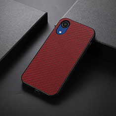 Soft Luxury Leather Snap On Case Cover B05H for Samsung Galaxy A03 Core Red