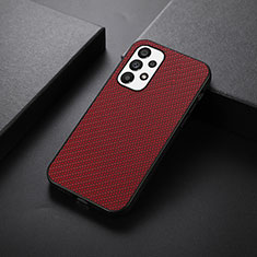 Soft Luxury Leather Snap On Case Cover B05H for Samsung Galaxy A73 5G Red