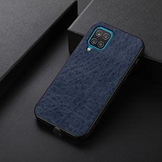 Soft Luxury Leather Snap On Case Cover B05H for Samsung Galaxy F12 Blue
