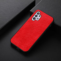 Soft Luxury Leather Snap On Case Cover B05H for Samsung Galaxy M32 5G Red