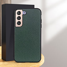 Soft Luxury Leather Snap On Case Cover B05H for Samsung Galaxy S24 Plus 5G Green