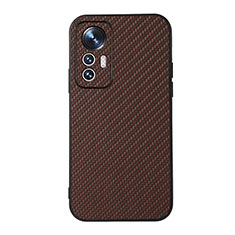 Soft Luxury Leather Snap On Case Cover B05H for Xiaomi Mi 12X 5G Brown