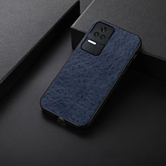 Soft Luxury Leather Snap On Case Cover B05H for Xiaomi Poco F4 5G Blue