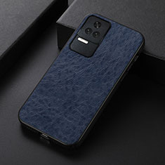 Soft Luxury Leather Snap On Case Cover B05H for Xiaomi Redmi K50 5G Blue