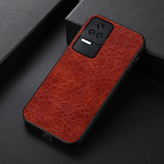 Soft Luxury Leather Snap On Case Cover B05H for Xiaomi Redmi K50 5G Brown