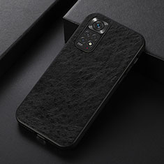 Soft Luxury Leather Snap On Case Cover B05H for Xiaomi Redmi Note 11 4G (2022) Black