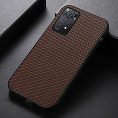 Soft Luxury Leather Snap On Case Cover B05H for Xiaomi Redmi Note 12 Pro 4G Brown