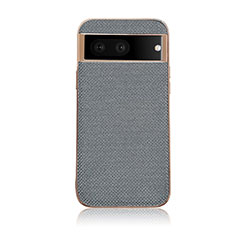 Soft Luxury Leather Snap On Case Cover B06H for Google Pixel 6a 5G Gray