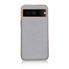 Soft Luxury Leather Snap On Case Cover B06H for Google Pixel 7 5G Silver