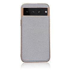 Soft Luxury Leather Snap On Case Cover B06H for Google Pixel 7 Pro 5G Silver