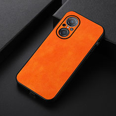 Soft Luxury Leather Snap On Case Cover B06H for Huawei Honor 50 SE 5G Orange