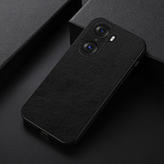 Soft Luxury Leather Snap On Case Cover B06H for Huawei Honor 60 5G Black