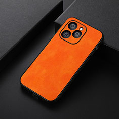 Soft Luxury Leather Snap On Case Cover B06H for Huawei Honor 60 SE 5G Orange