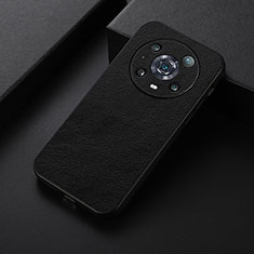 Soft Luxury Leather Snap On Case Cover B06H for Huawei Honor Magic4 Pro 5G Black