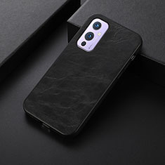 Soft Luxury Leather Snap On Case Cover B06H for OnePlus 9 5G Black