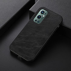 Soft Luxury Leather Snap On Case Cover B06H for OnePlus 9 Pro 5G Black