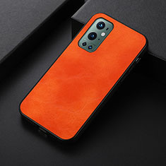 Soft Luxury Leather Snap On Case Cover B06H for OnePlus 9 Pro 5G Orange