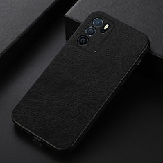 Soft Luxury Leather Snap On Case Cover B06H for Oppo A54s Black