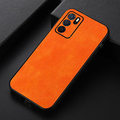 Soft Luxury Leather Snap On Case Cover B06H for Oppo A54s Orange