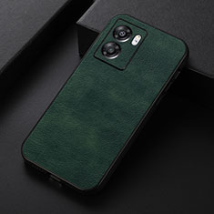 Soft Luxury Leather Snap On Case Cover B06H for Oppo A57 5G Green