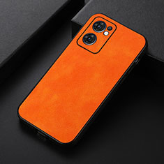 Soft Luxury Leather Snap On Case Cover B06H for Oppo Find X5 Lite 5G Orange