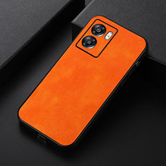Soft Luxury Leather Snap On Case Cover B06H for Oppo K10 5G India Orange
