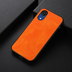 Soft Luxury Leather Snap On Case Cover B06H for Samsung Galaxy A03 Core Orange