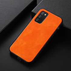 Soft Luxury Leather Snap On Case Cover B06H for Samsung Galaxy A03s Orange