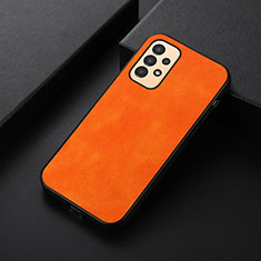 Soft Luxury Leather Snap On Case Cover B06H for Samsung Galaxy A13 4G Orange