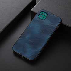 Soft Luxury Leather Snap On Case Cover B06H for Samsung Galaxy A22 5G Blue