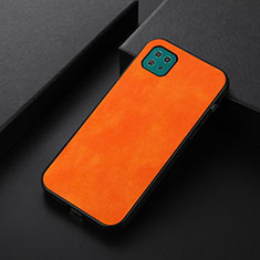 Soft Luxury Leather Snap On Case Cover B06H for Samsung Galaxy A22 5G Orange