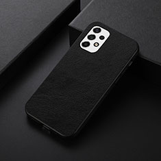 Soft Luxury Leather Snap On Case Cover B06H for Samsung Galaxy A53 5G Black