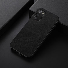 Soft Luxury Leather Snap On Case Cover B06H for Samsung Galaxy F02S SM-E025F Black